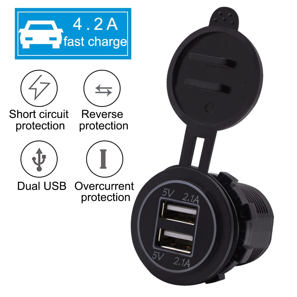 WYMECT close-up of dual USB ports highlighting port layout and charging capability