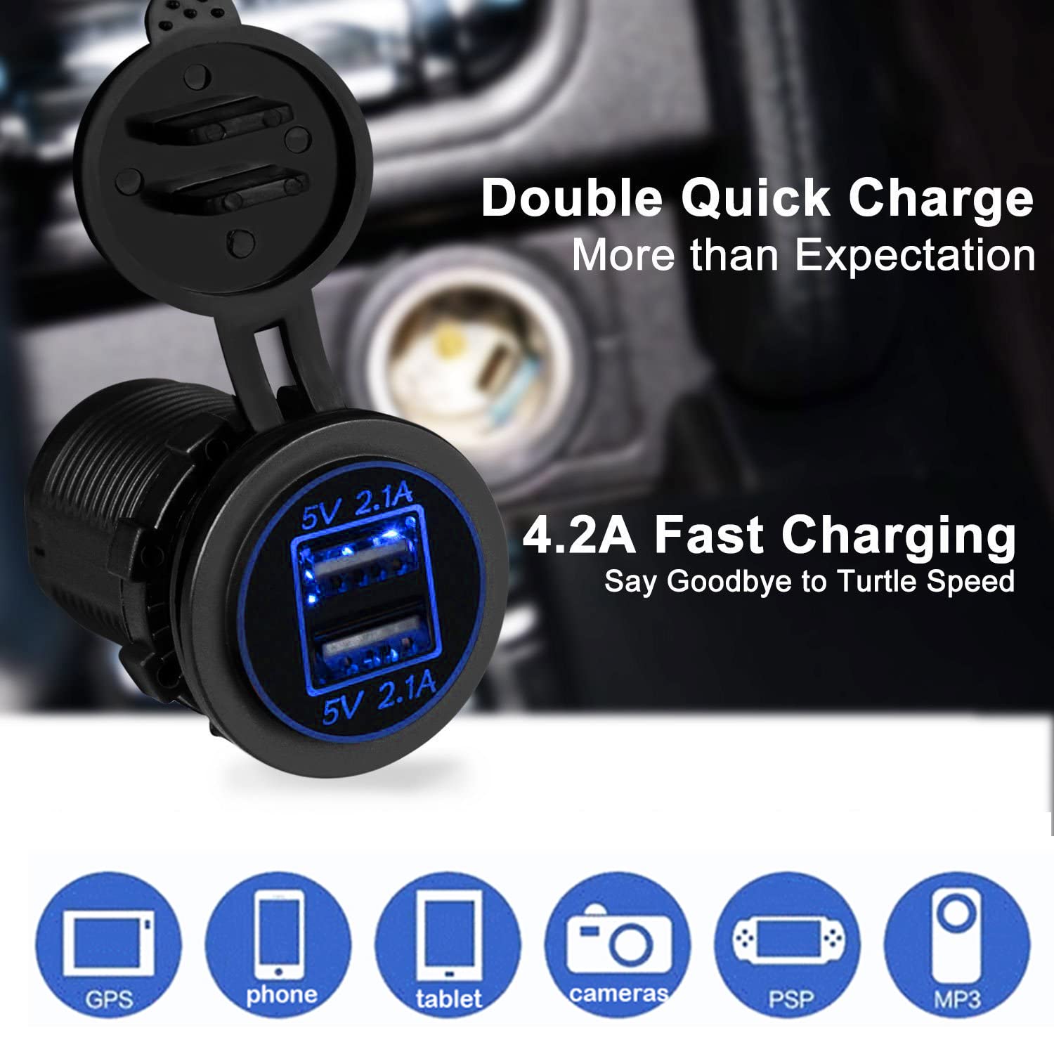 WYMECT installed in car dashboard providing accessible charging while driving