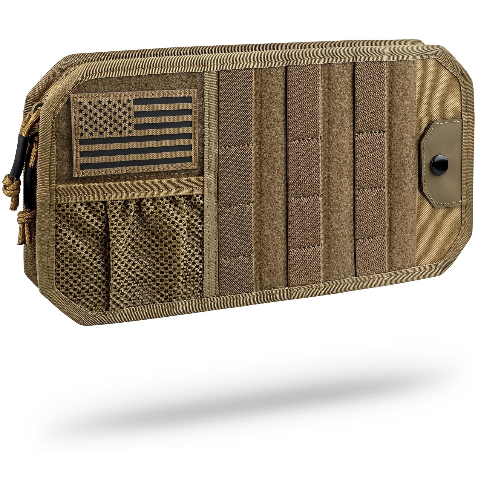 WYNEX front view showing sturdy semi-rigid panel and tidy storage benefit