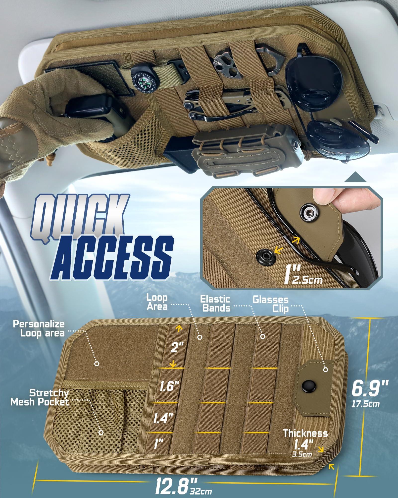 WYNEX close-up of Molle panel showing attachment options and durability benefit