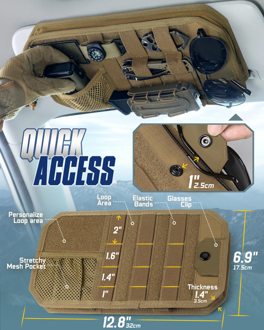 WYNEX close-up of Molle panel showing attachment options and durability benefit