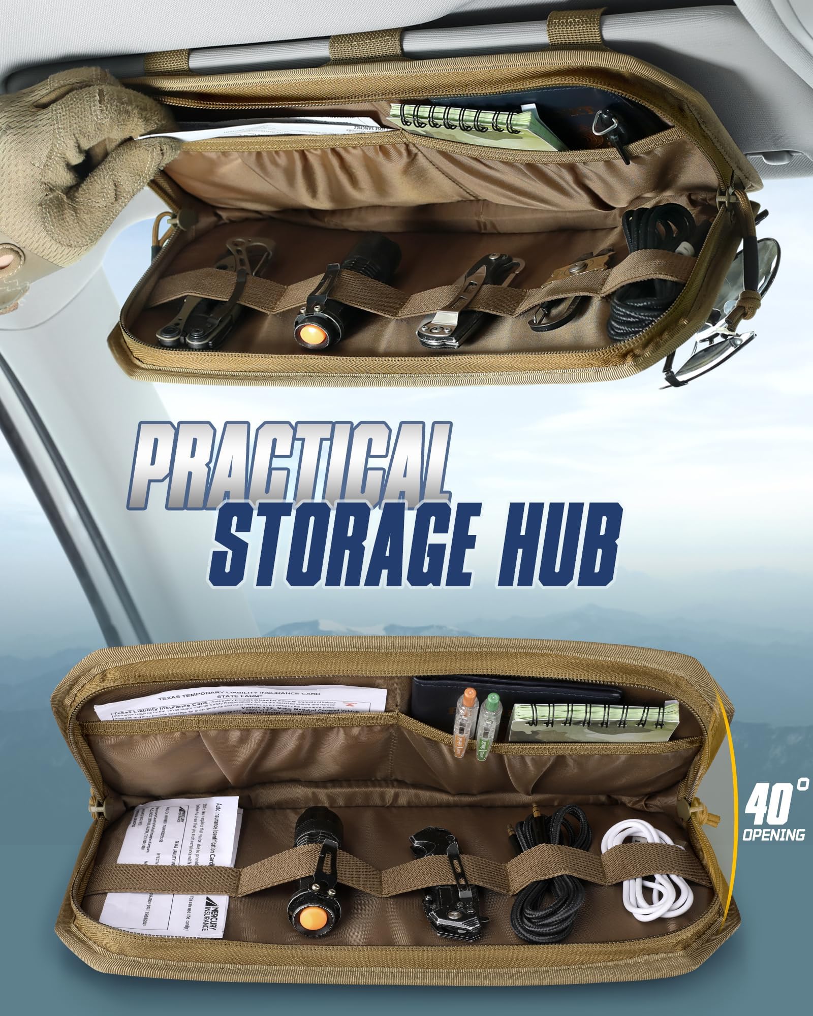 WYNEX open zippered pocket revealing document storage and protection benefit