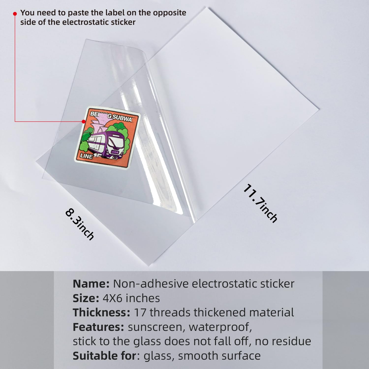 WZCNDIDI close-up of sticker surface texture demonstrating durable waterproof film