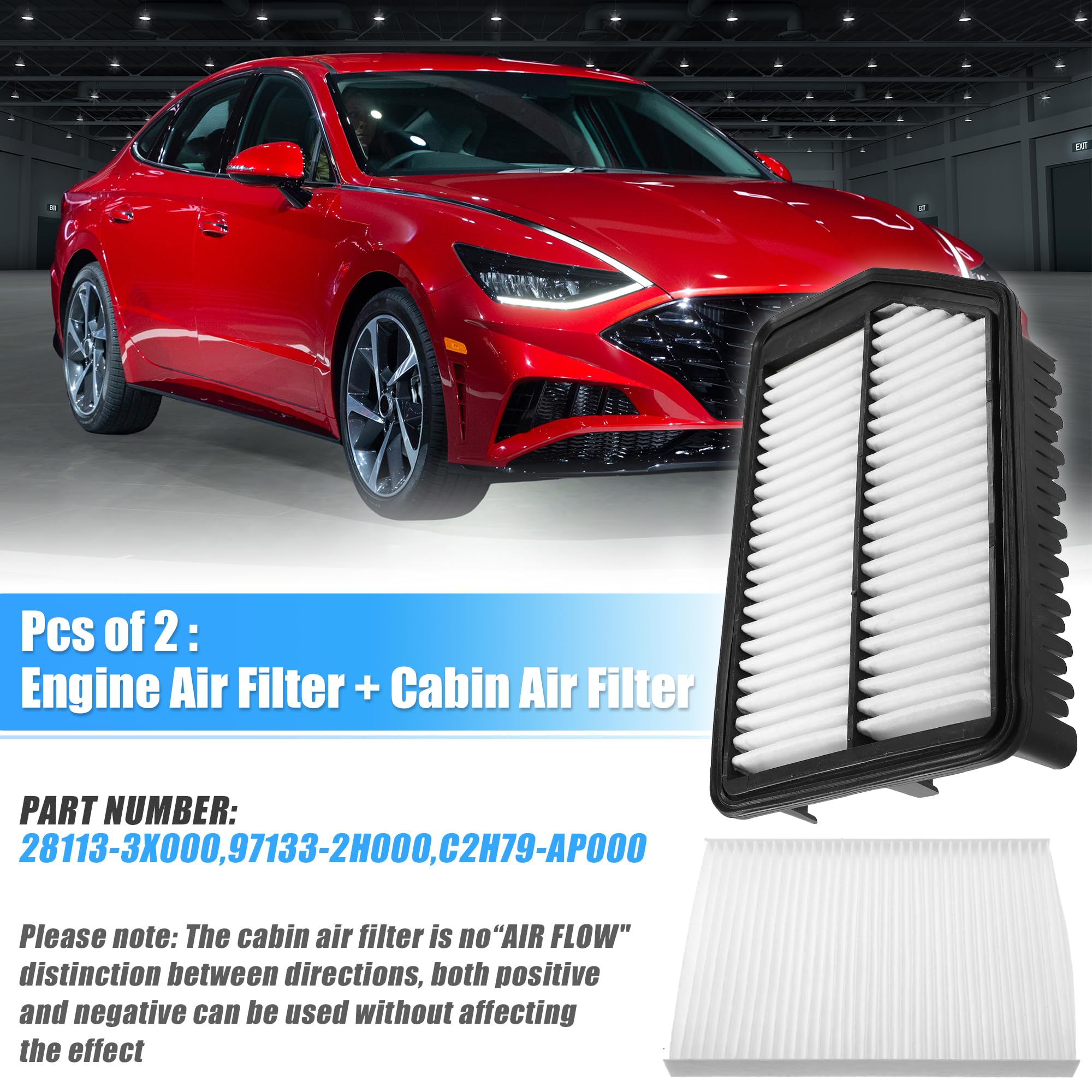 X AUTOHAUX engine filter media close-up for improved intake protection
