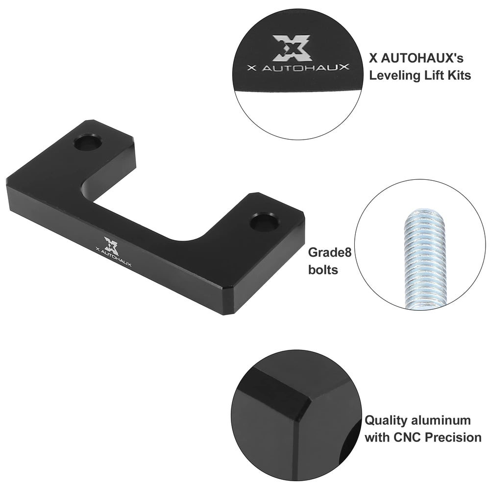 X AUTOHAUX spacer mounted on a front strut illustrating secure fit and preserved steering feel