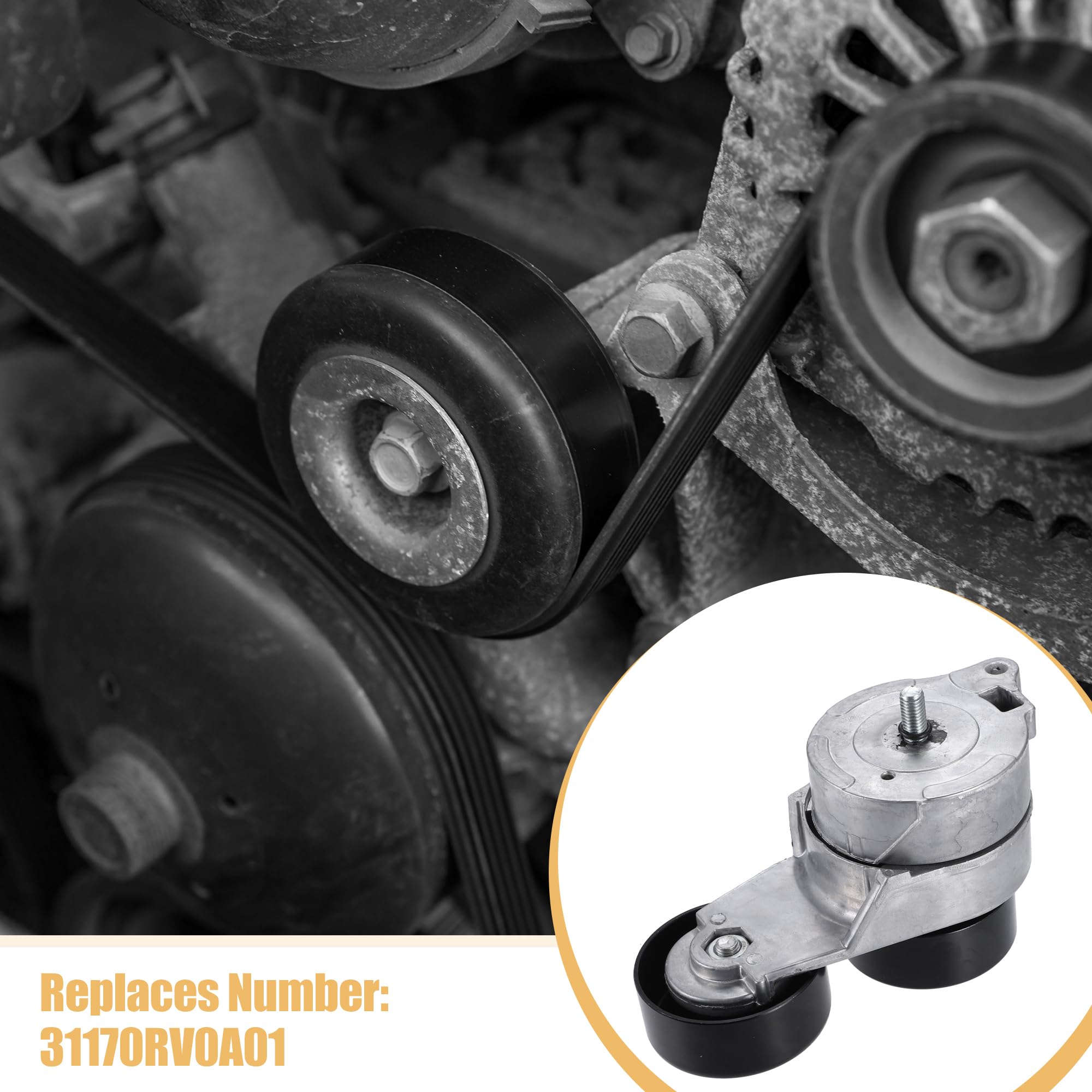 X AUTOHAUX tensioner mounting points highlighted for accurate bolt alignment