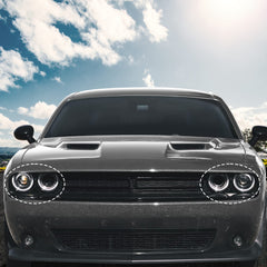X AUTOHAUX bezel installed on Dodge Challenger showing accurate OEM alignment