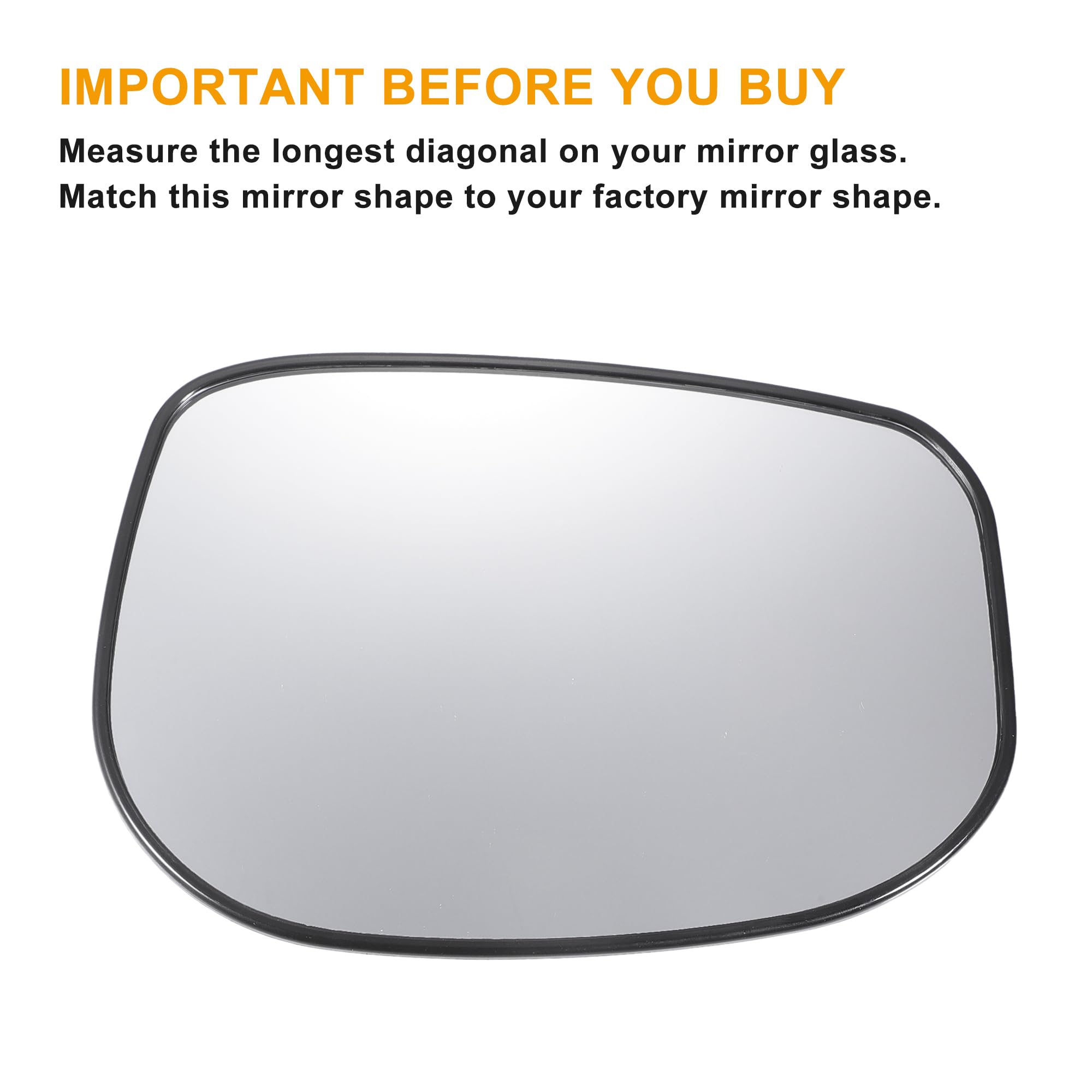 X AUTOHAUX mirror diagonal measurement 7.32 inches for correct fit