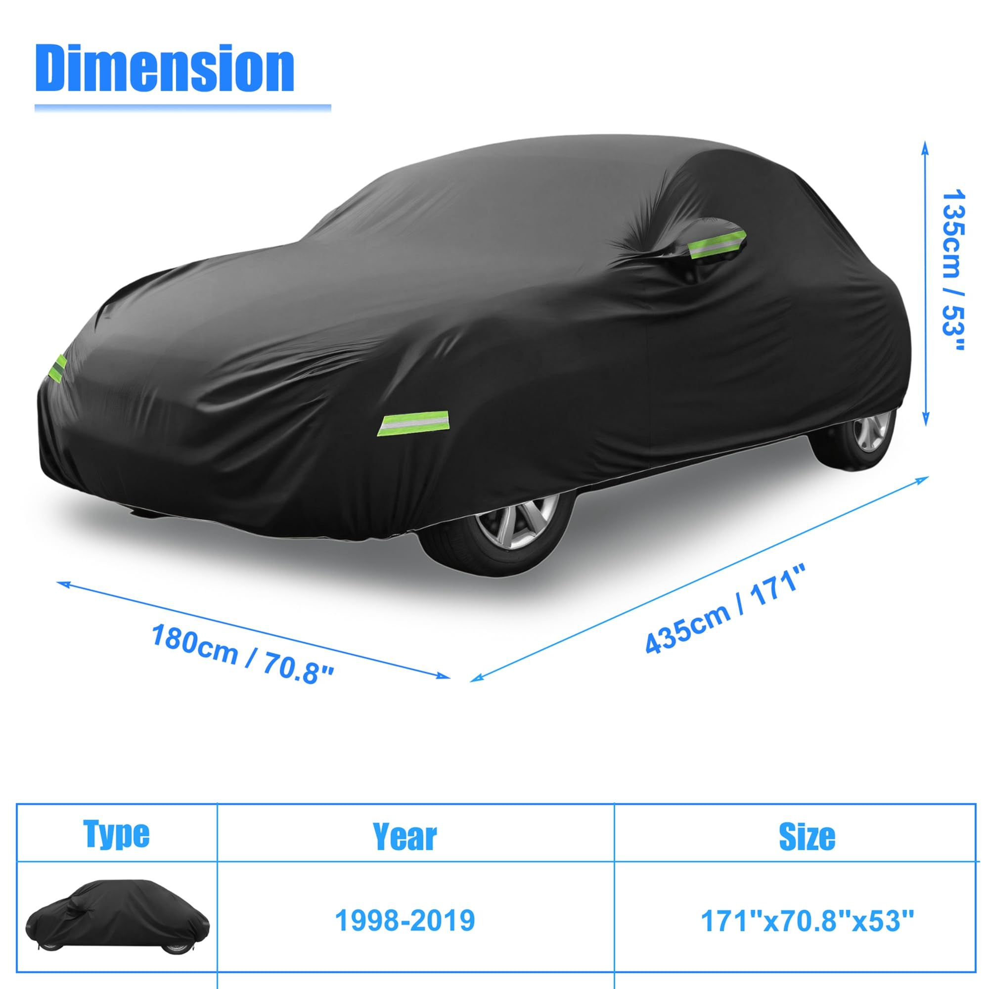 X AUTOHAUX folded cover in storage bag for compact trunk portability