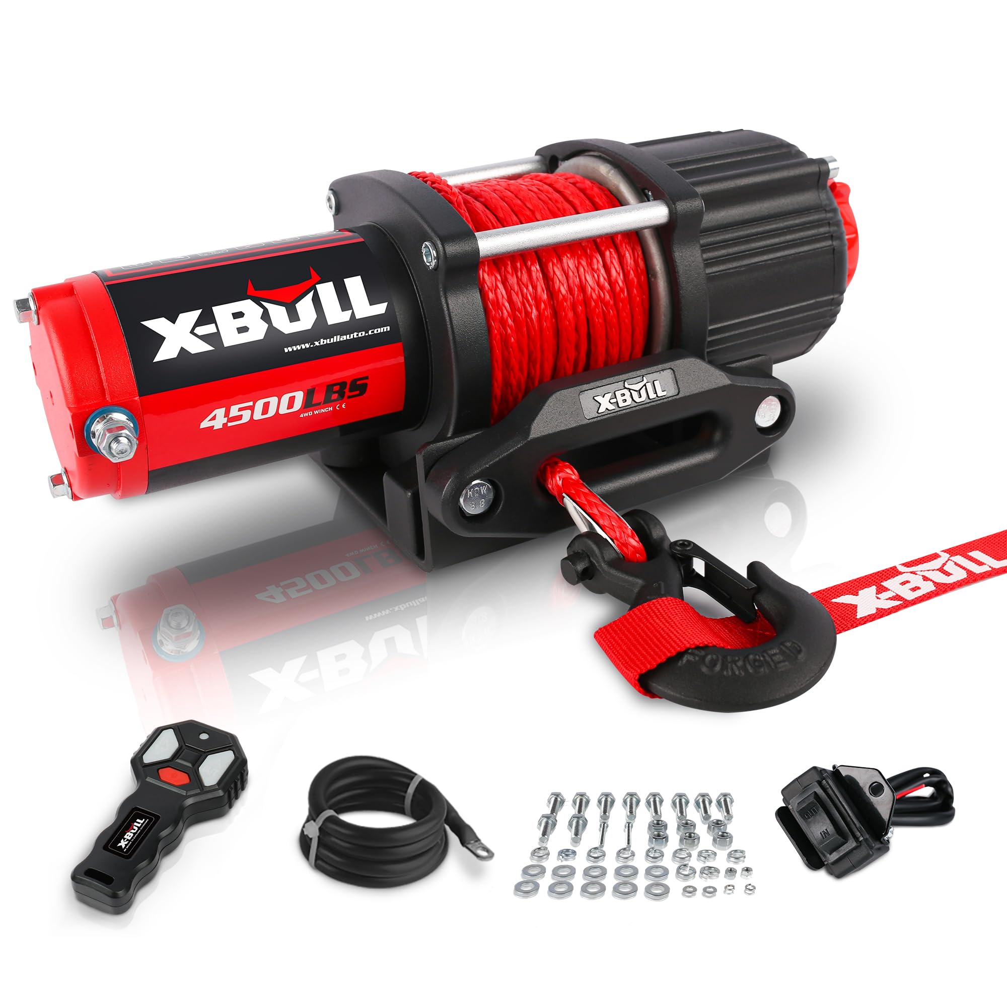 X-BULL front view showing winch compact design and heavy-duty build benefits
