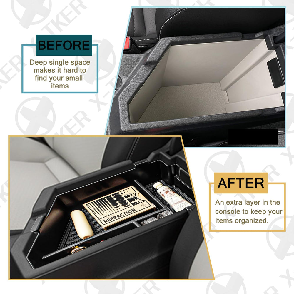 X-TKER tray in use with phone and cards demonstrating quick access