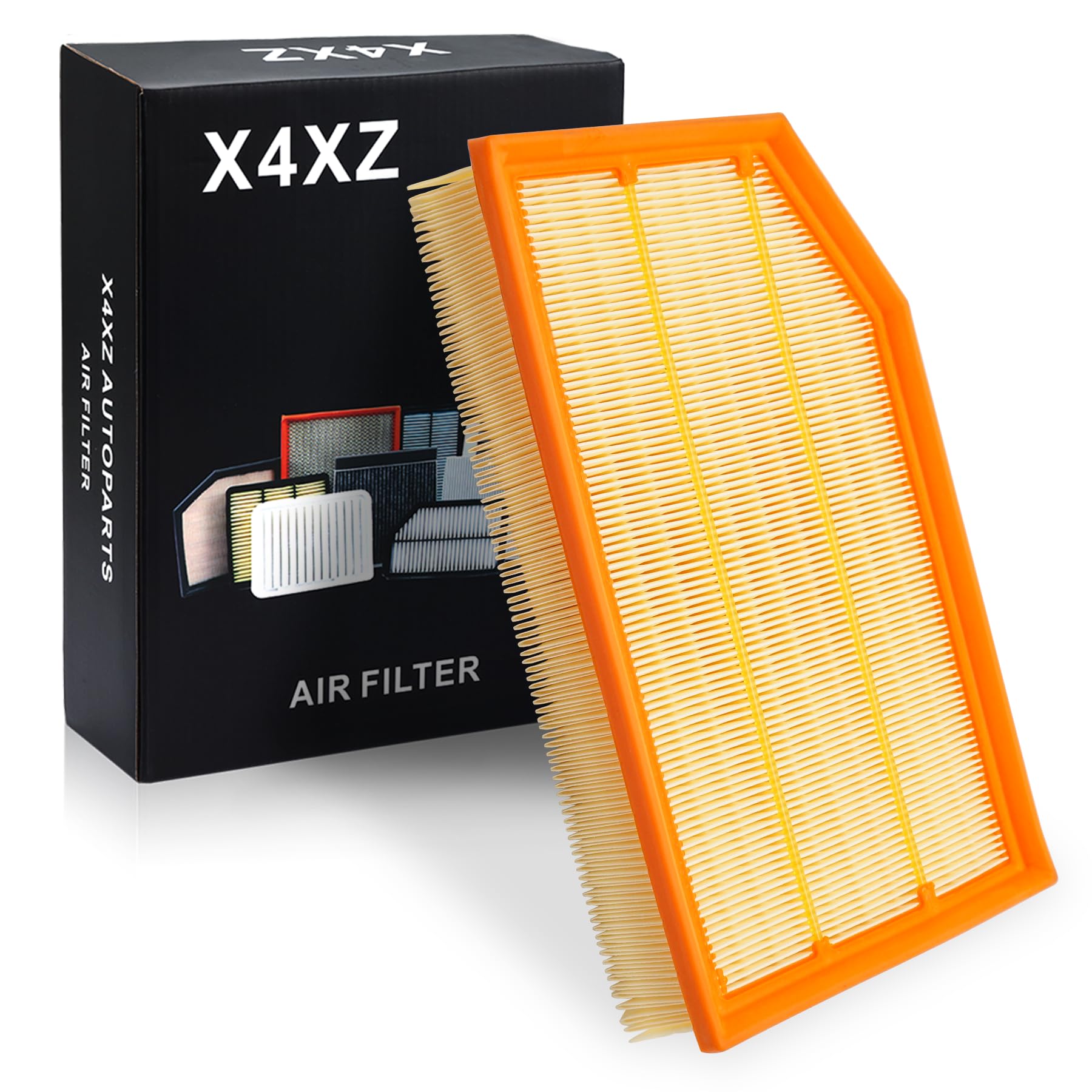 X4XZ dust comparison showing removed debris versus new filter for clearer engine protection