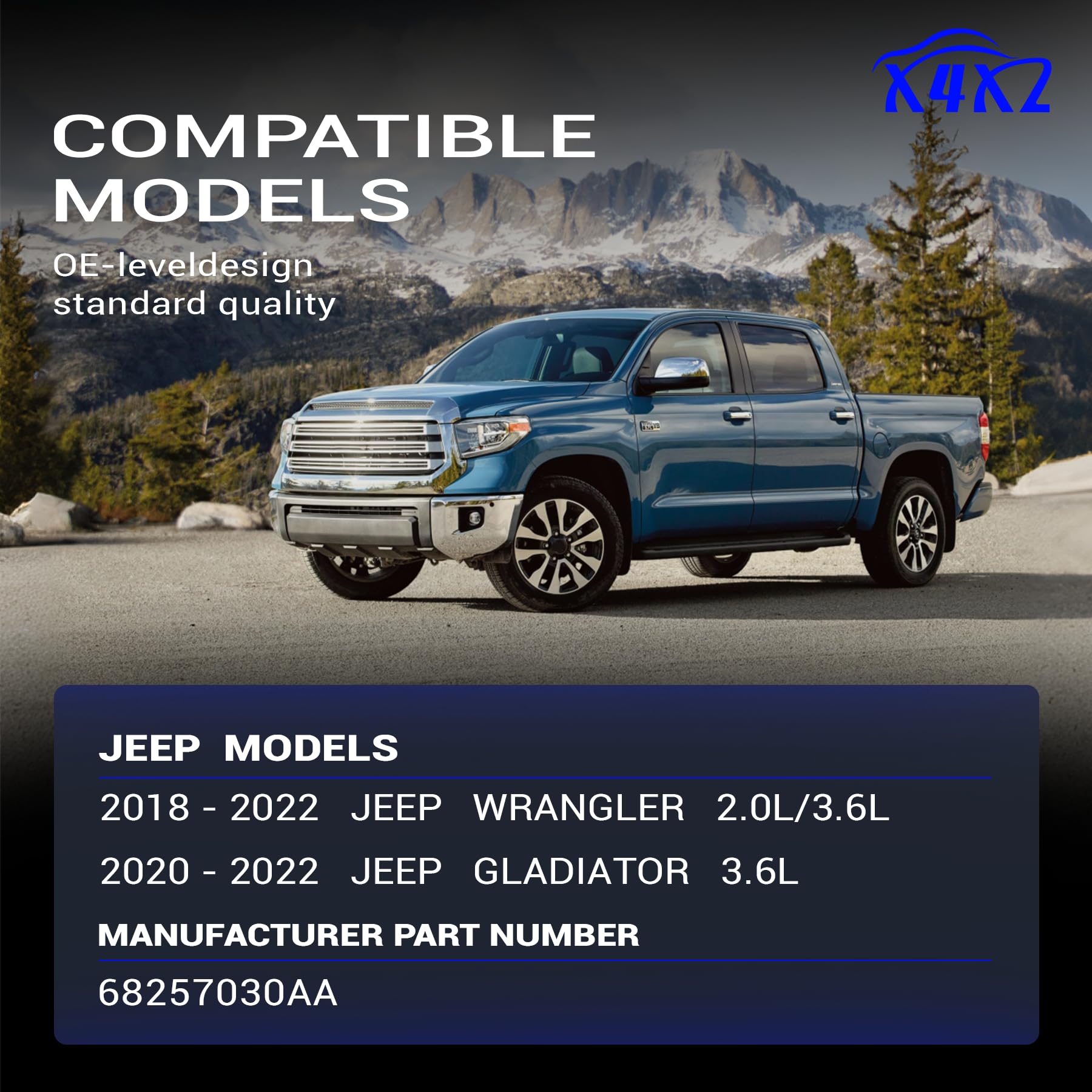 X4XZ side profile of 68257030AA highlighting shape for reliable airbox sealing benefit