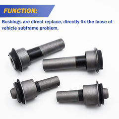 X4XZ bushings pressed into crossmember installed on vehicle, restores chassis control