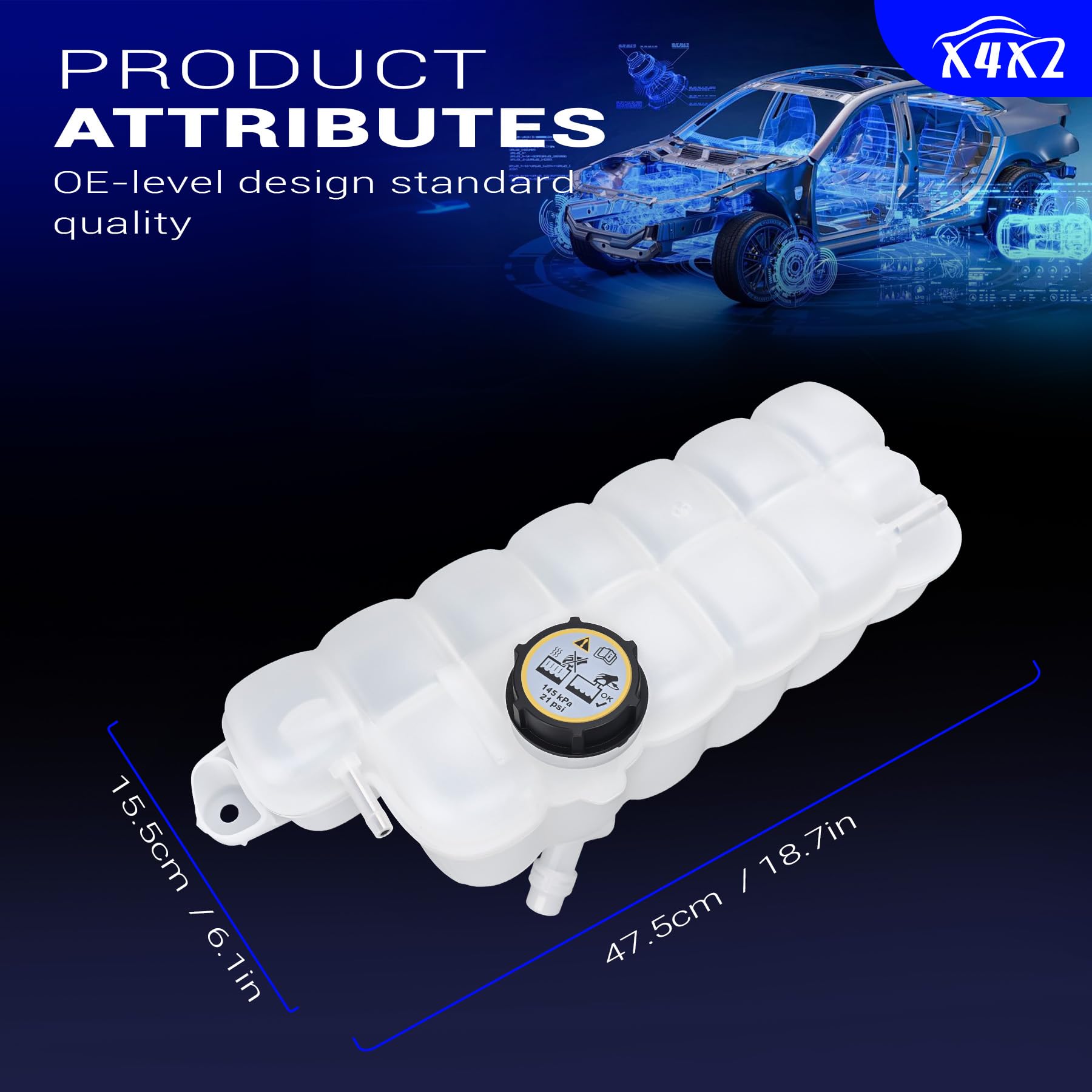 X4XZ label with OE FL3Z-8A080-A part number for accurate identification