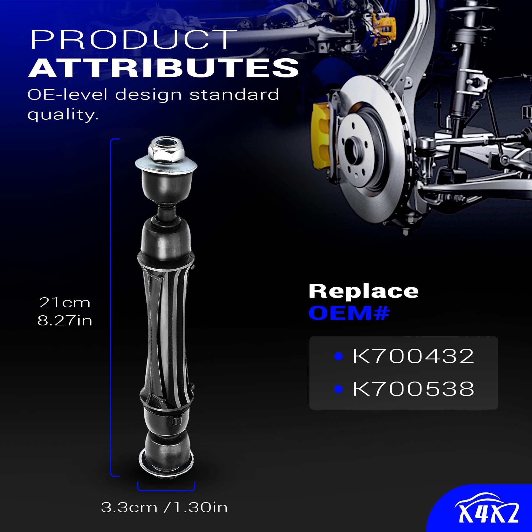 X4XZ end link bushing detail showing robust seal for smoother ride