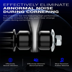 X4XZ end links installed on vehicle suspension restoring handling control