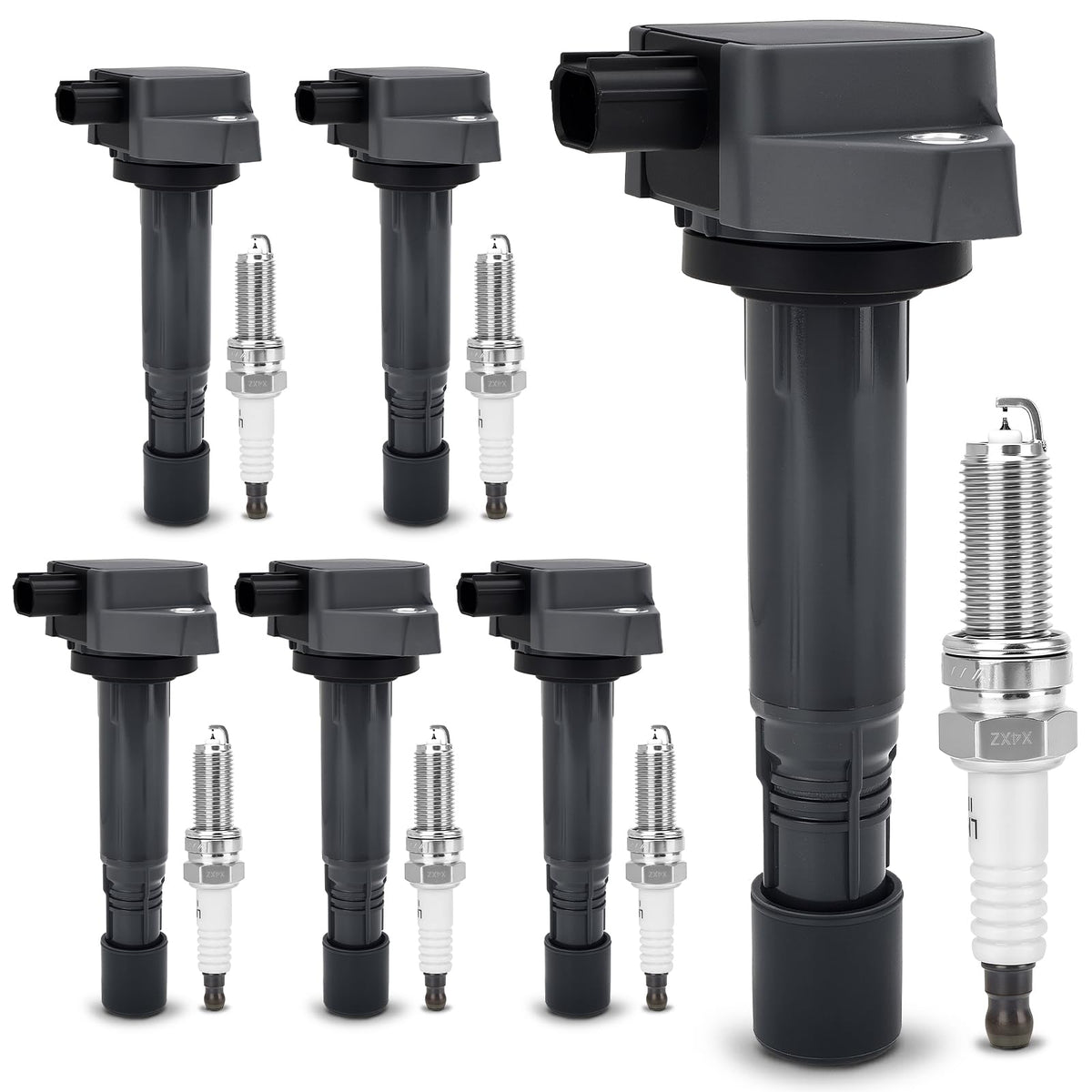 X4XZ front packaging showing UF624 coils and 97390 plugs for clear part identification and confidence