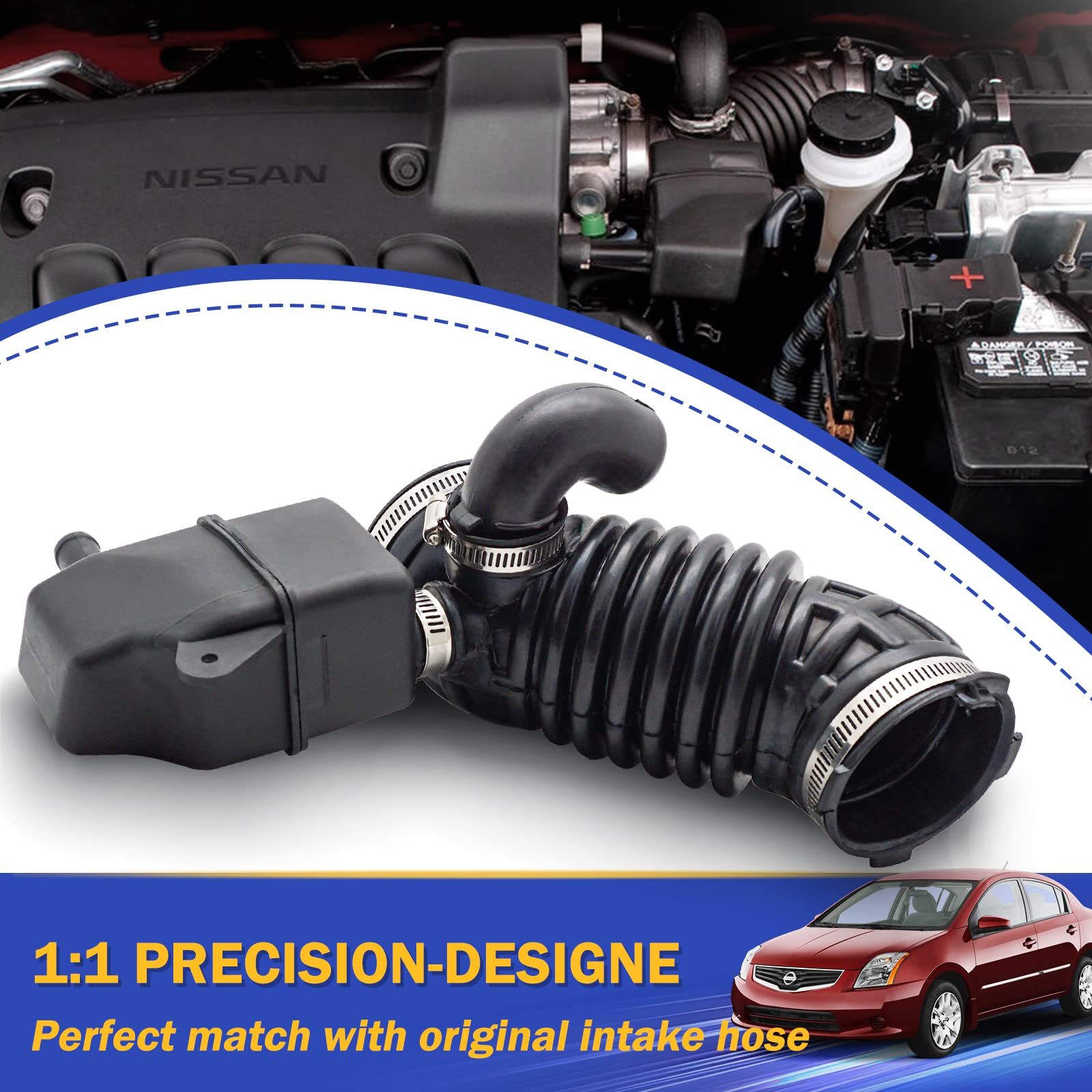 X4XZ hose installed in Sentra engine bay, restores proper airflow