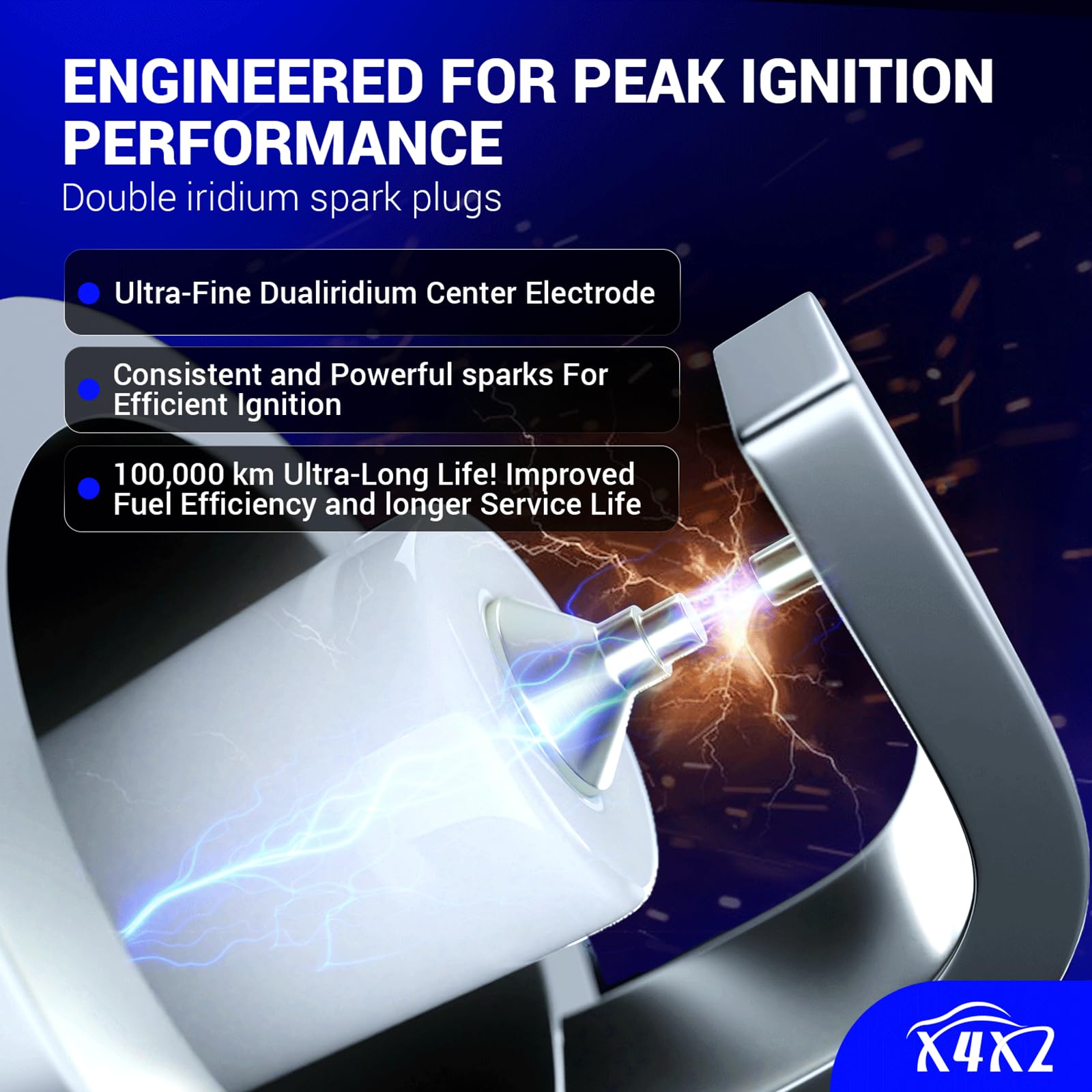 X4XZ complete kit laid out with four coils and four plugs for straightforward replacement