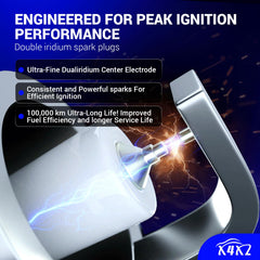 X4XZ complete kit laid out with four coils and four plugs for straightforward replacement