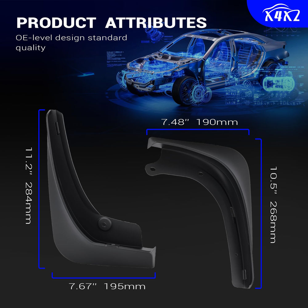 X4XZ mud flap installation hardware laid out for straightforward assembly