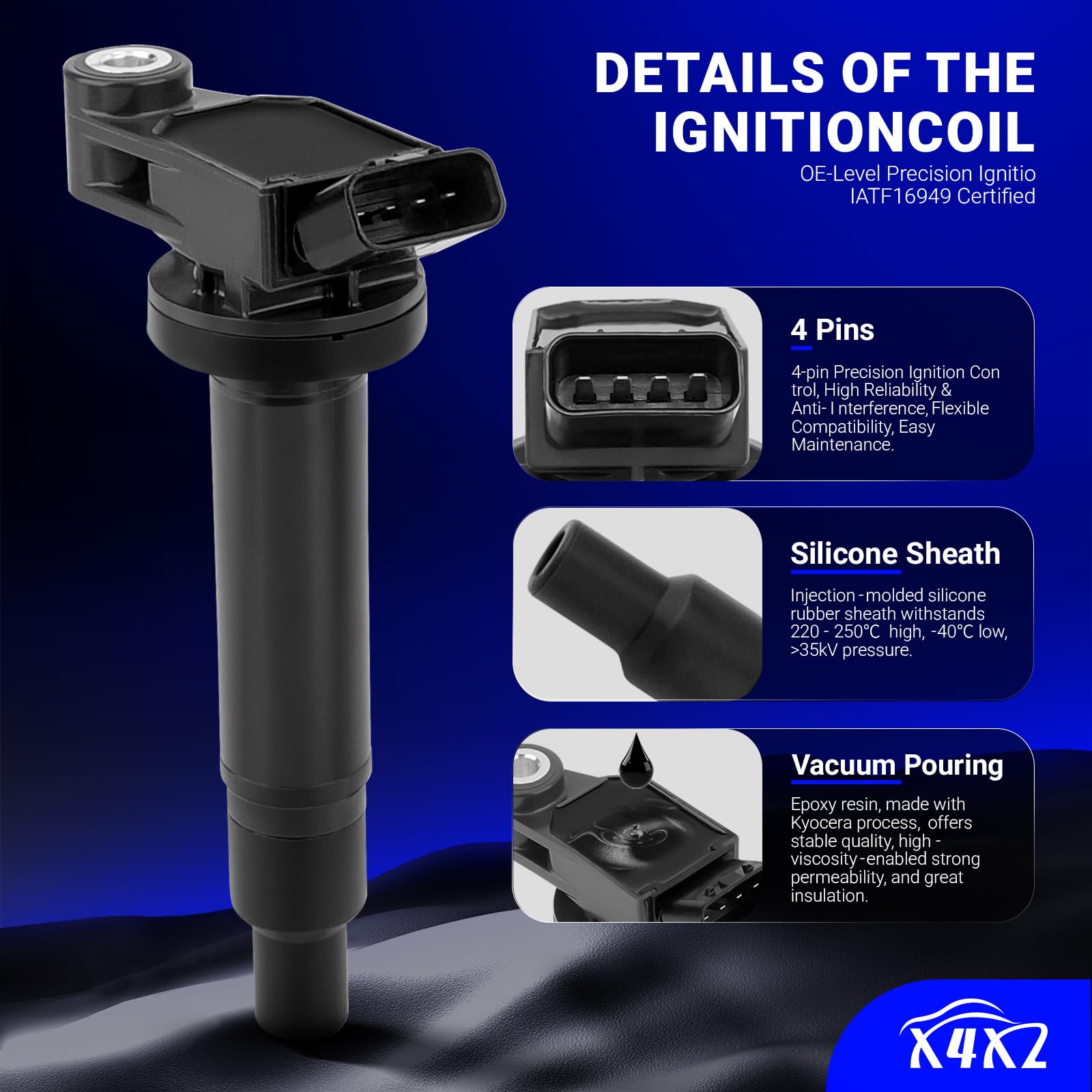 X4XZ packaged components with ruler scale for size reference and easy part verification