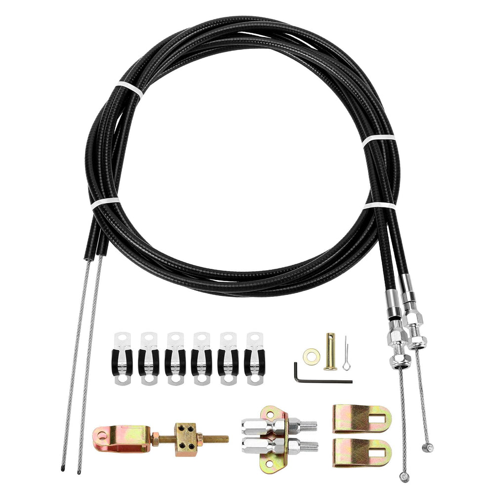 X4XZ front view of complete parking brake cable kit showing included parts and benefit of readiness