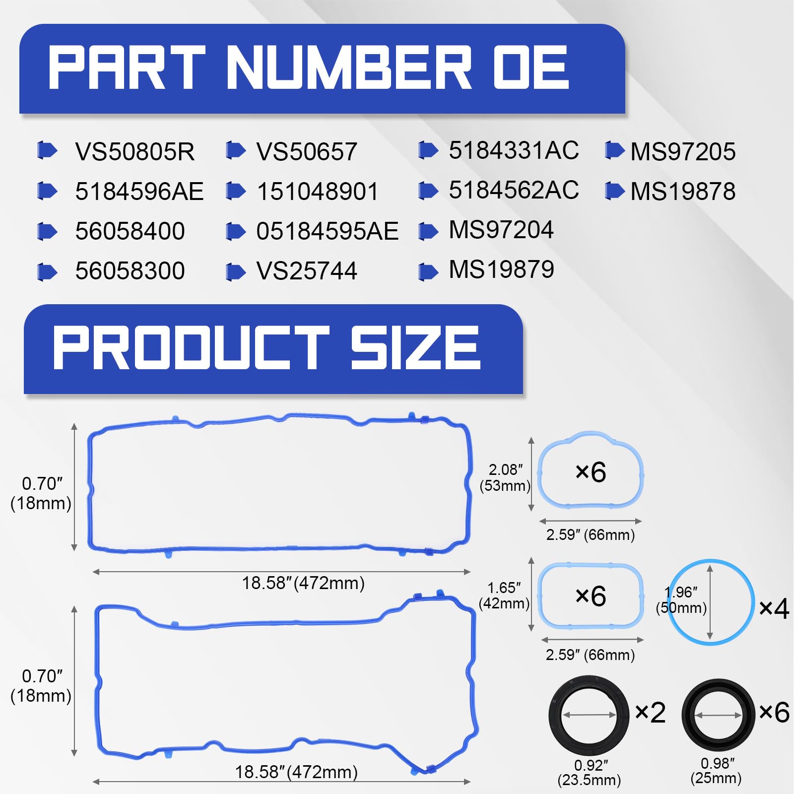 X4XZ gasket next to ruler showing accurate size for correct fitment