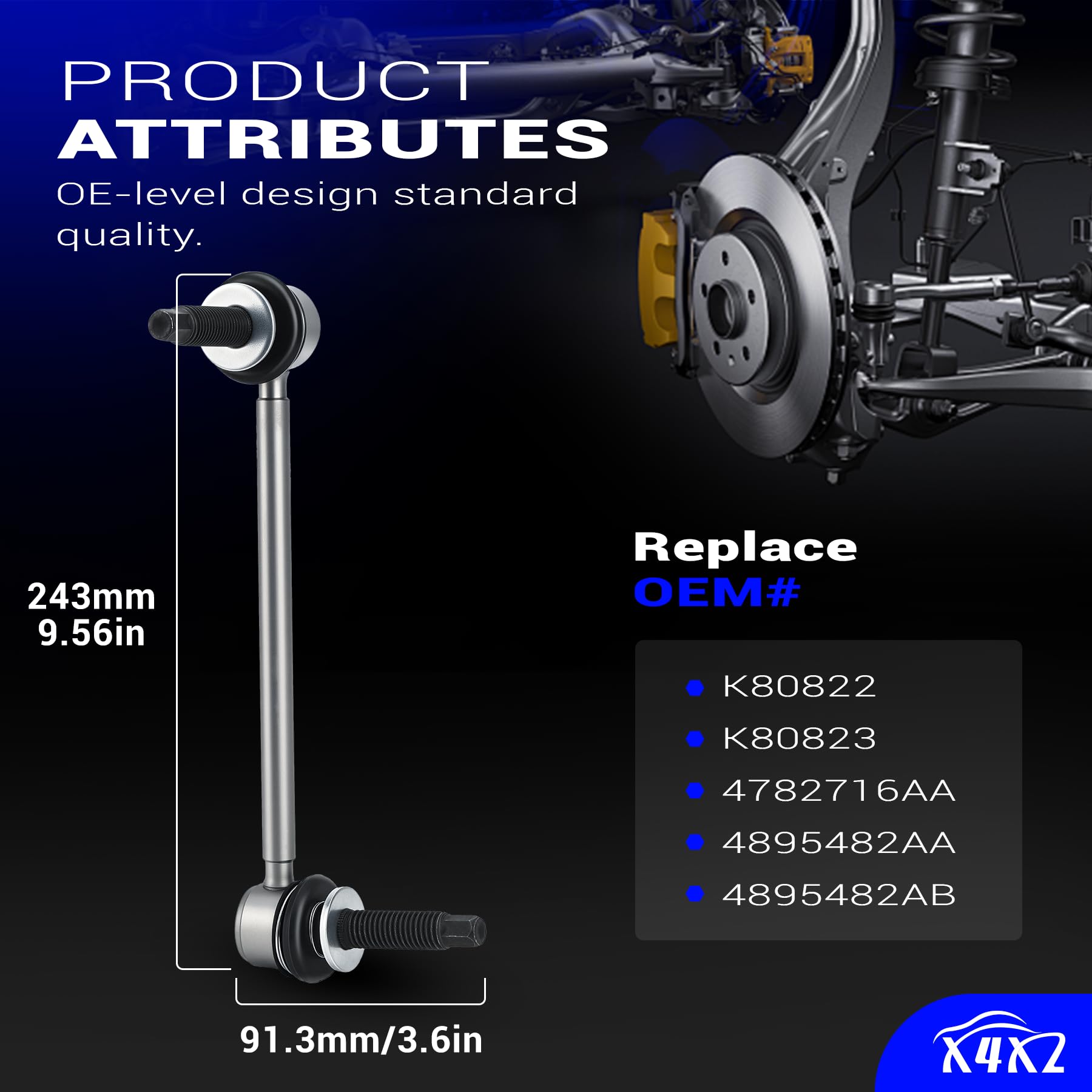 X4XZ heat-treated ball stud close-up for improved fatigue resistance