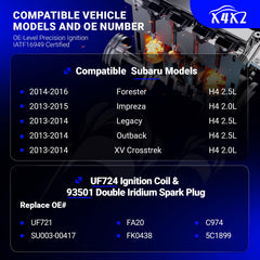 X4XZ UF724 ignition coil close-up highlighting durable construction and reliable spark delivery