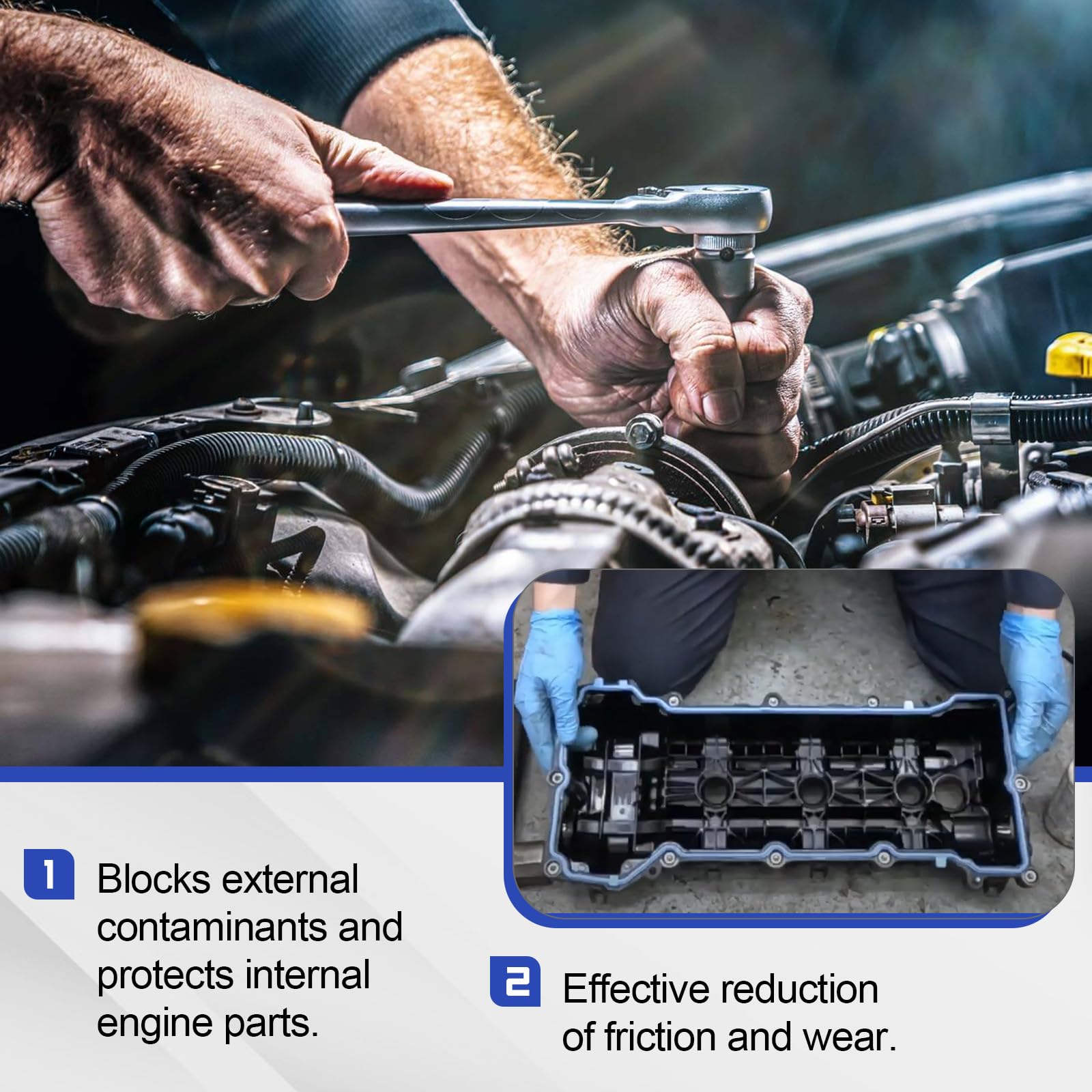X4XZ valve cover gasket positioned to demonstrate correct sealing benefit