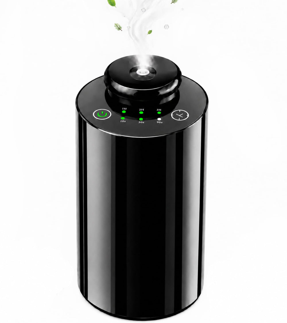 XEITIN front view of portable diffuser showing compact design and benefit of easy placement