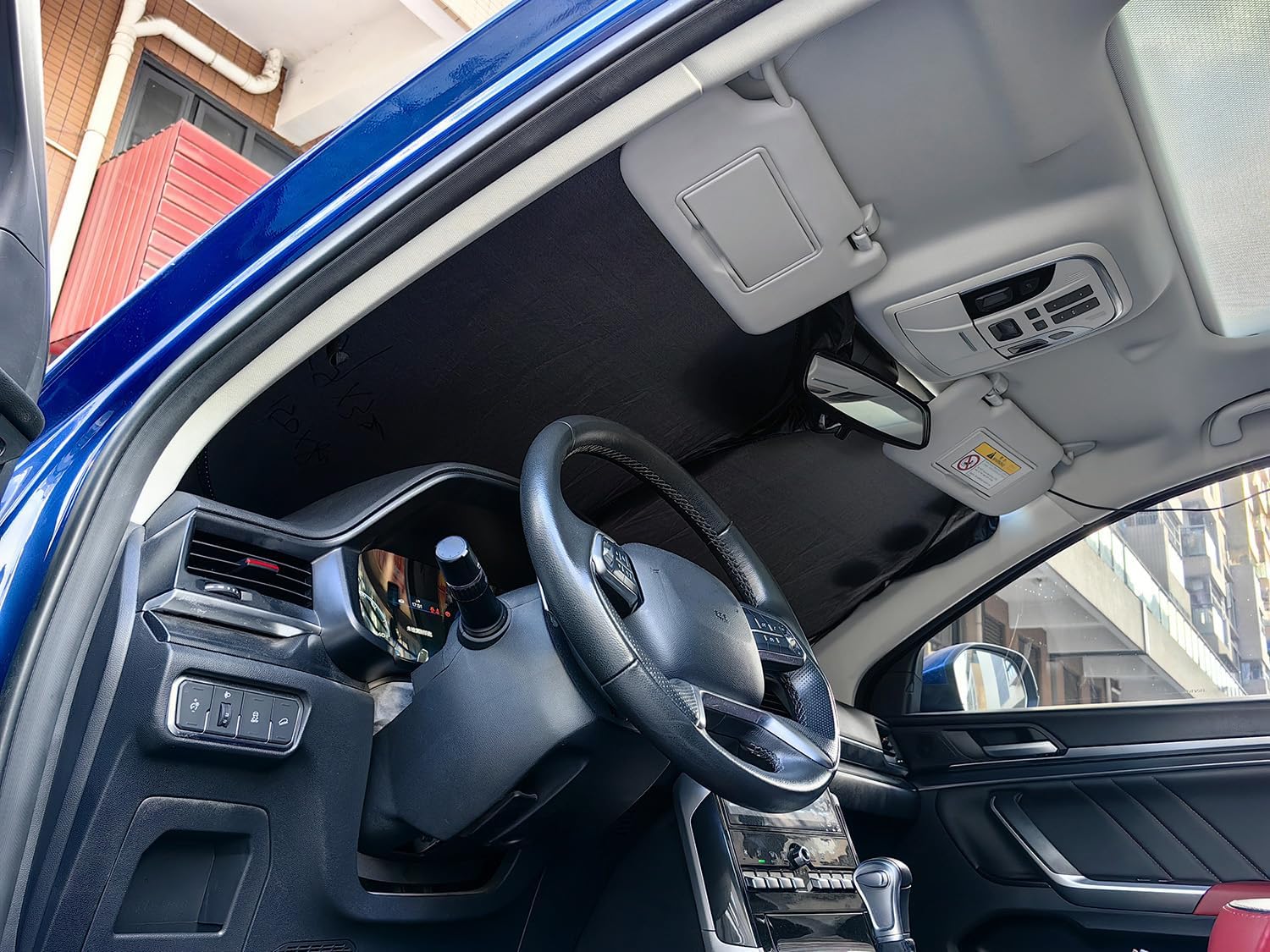 XHRING in use on a truck in a sunny parking lot keeping cabin cooler