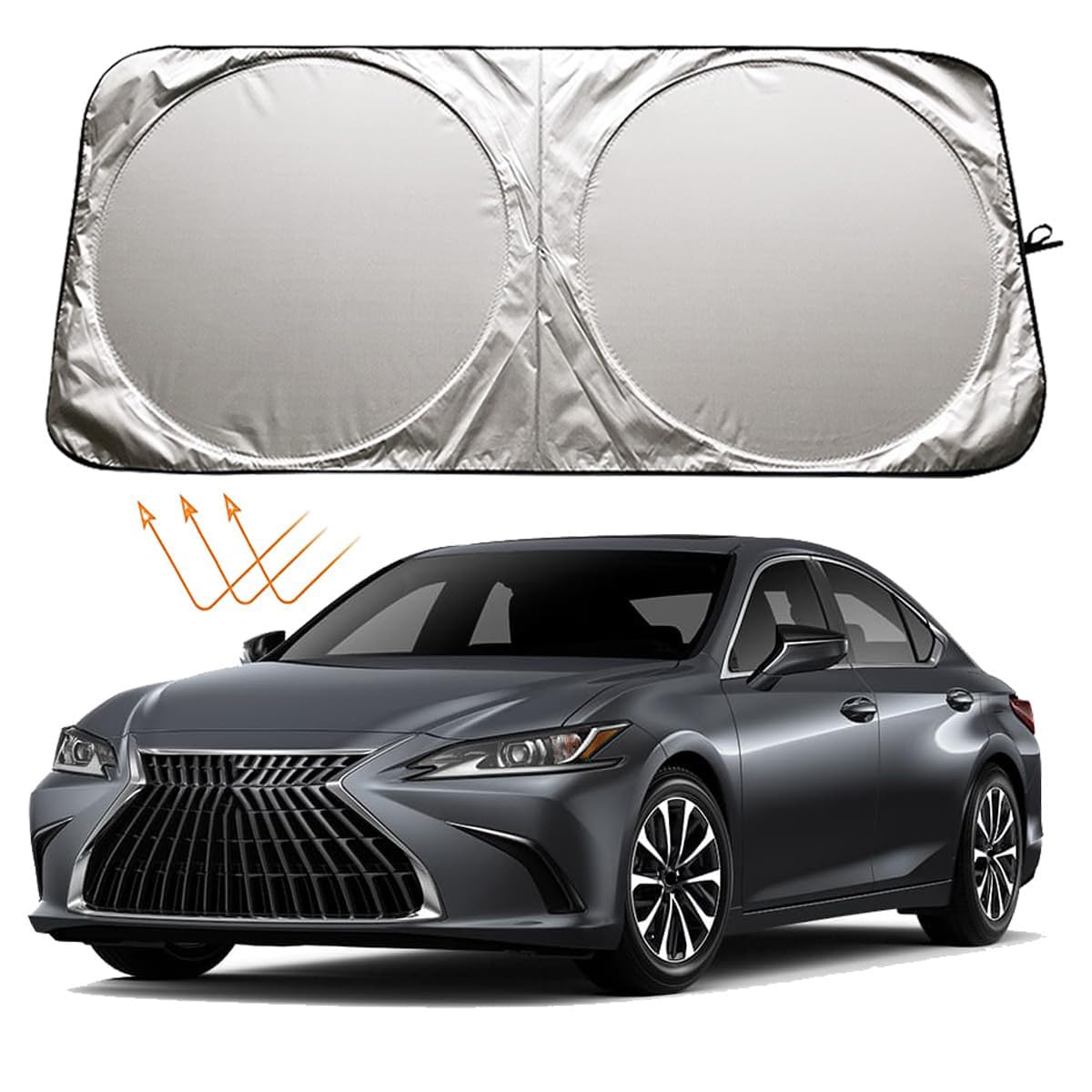 XHRING front packaging showing custom-fit Lexus sun shade benefit sun protection