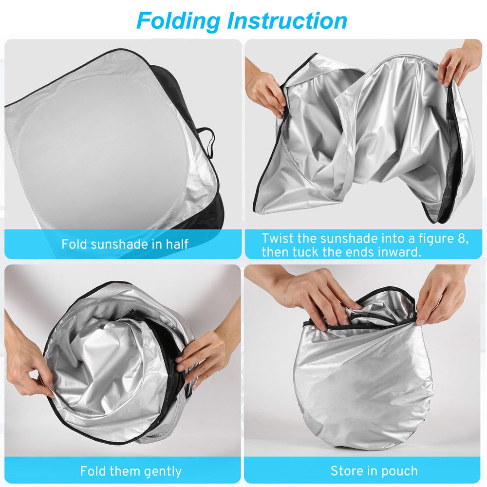 XHRING folded shade beside car key for scale and portable convenience