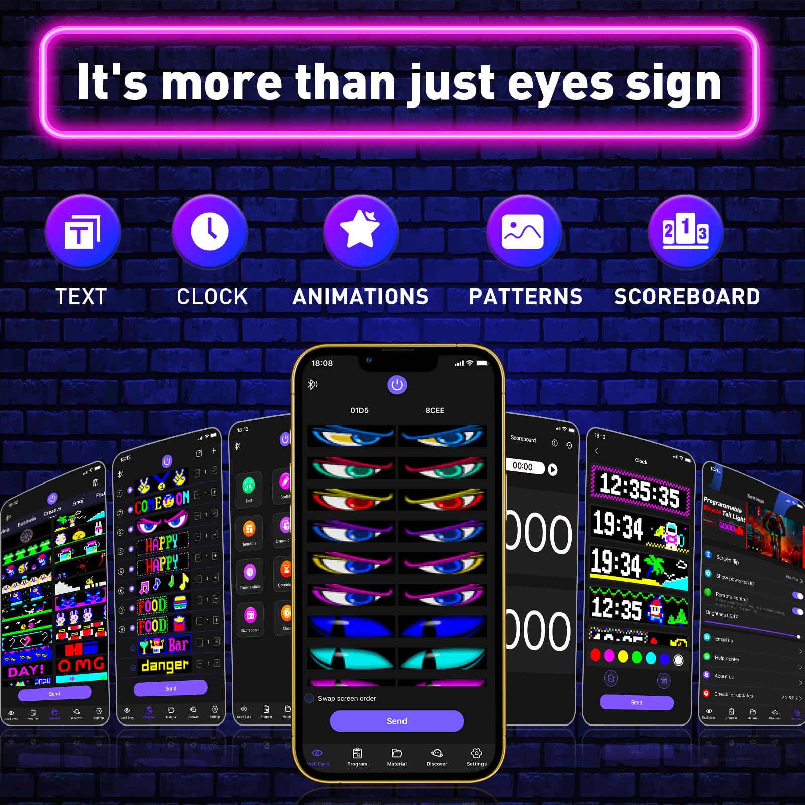 XIAOOHO app editor screen showing custom text and animation controls