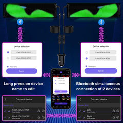 XIAOOHO installed on windshield demonstrating synchronized eye graphics