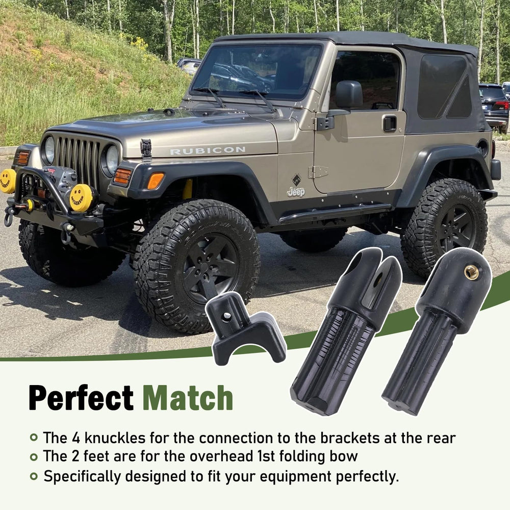 Xiaoyudou knuckle installed on Jeep Wrangler bow demonstrating correct fit and restored folding