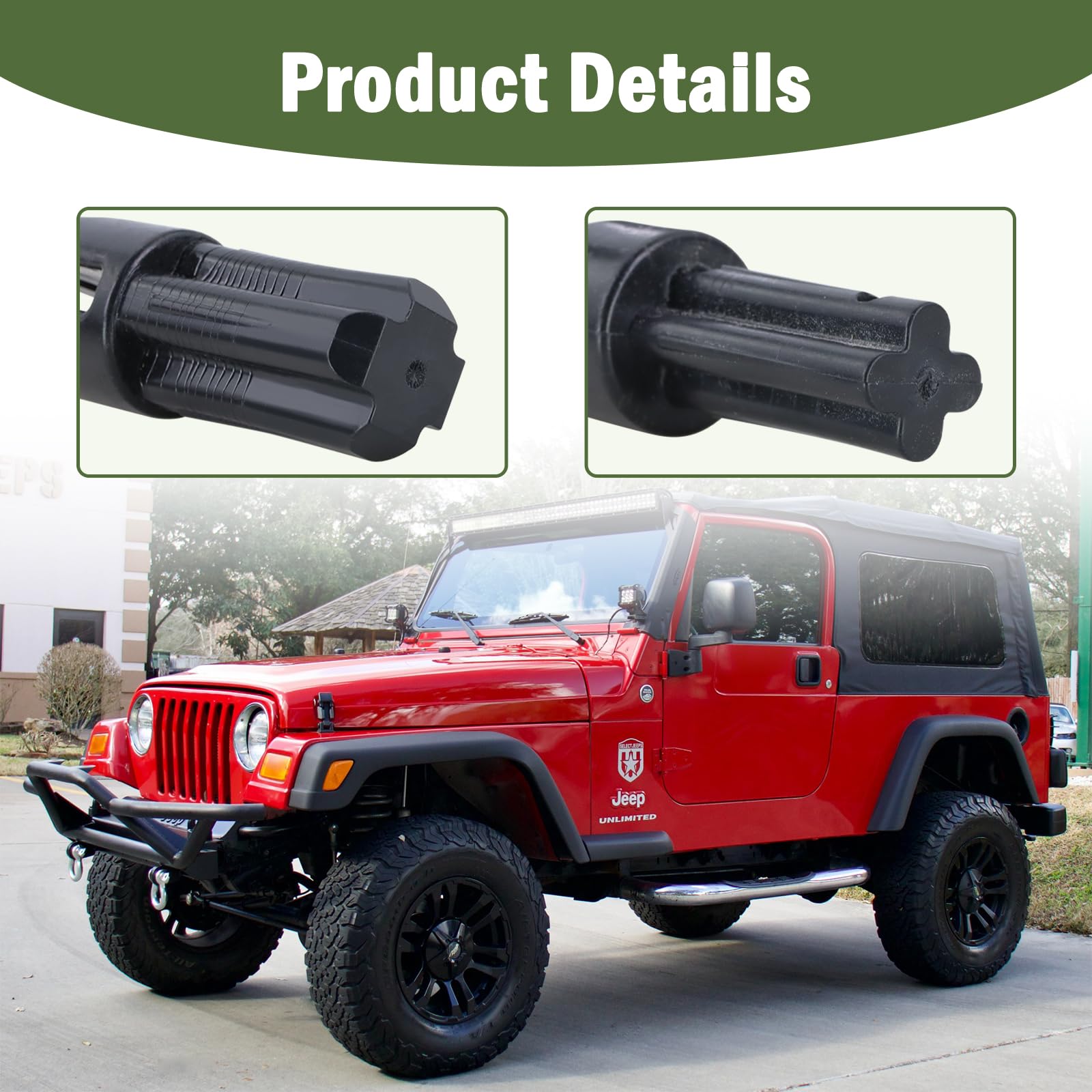 Xiaoyudou lifestyle shot of Wrangler with restored soft top highlighting improved alignment