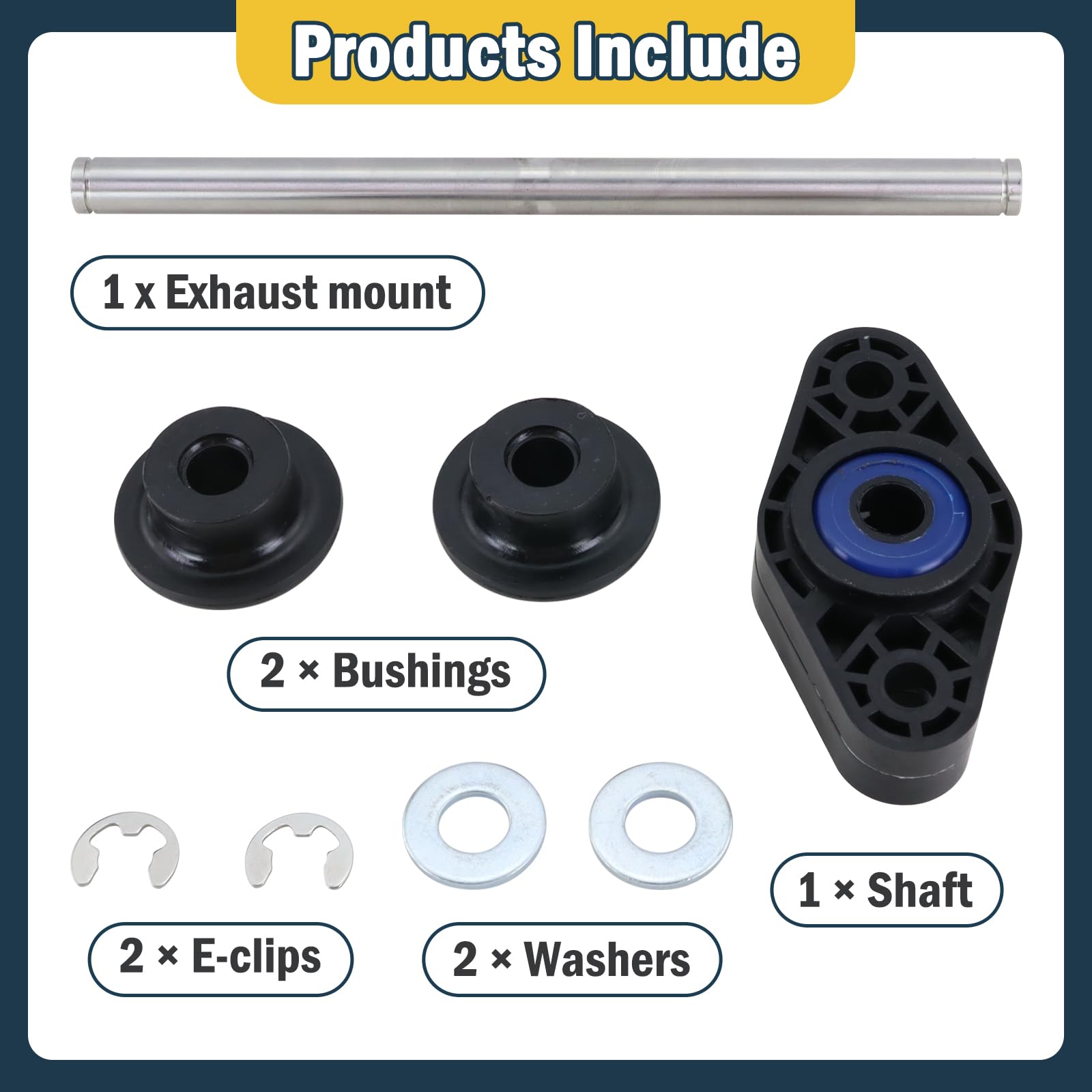 Xiaoyudou shaft with washers and E-clips detail showing easy secure installation