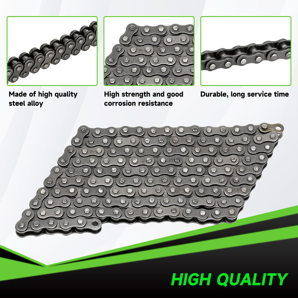XIKOBY close-up of chain rollers highlighting durable carbon-steel construction
