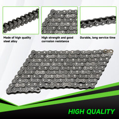 XIKOBY close-up of chain rollers highlighting durable carbon-steel construction