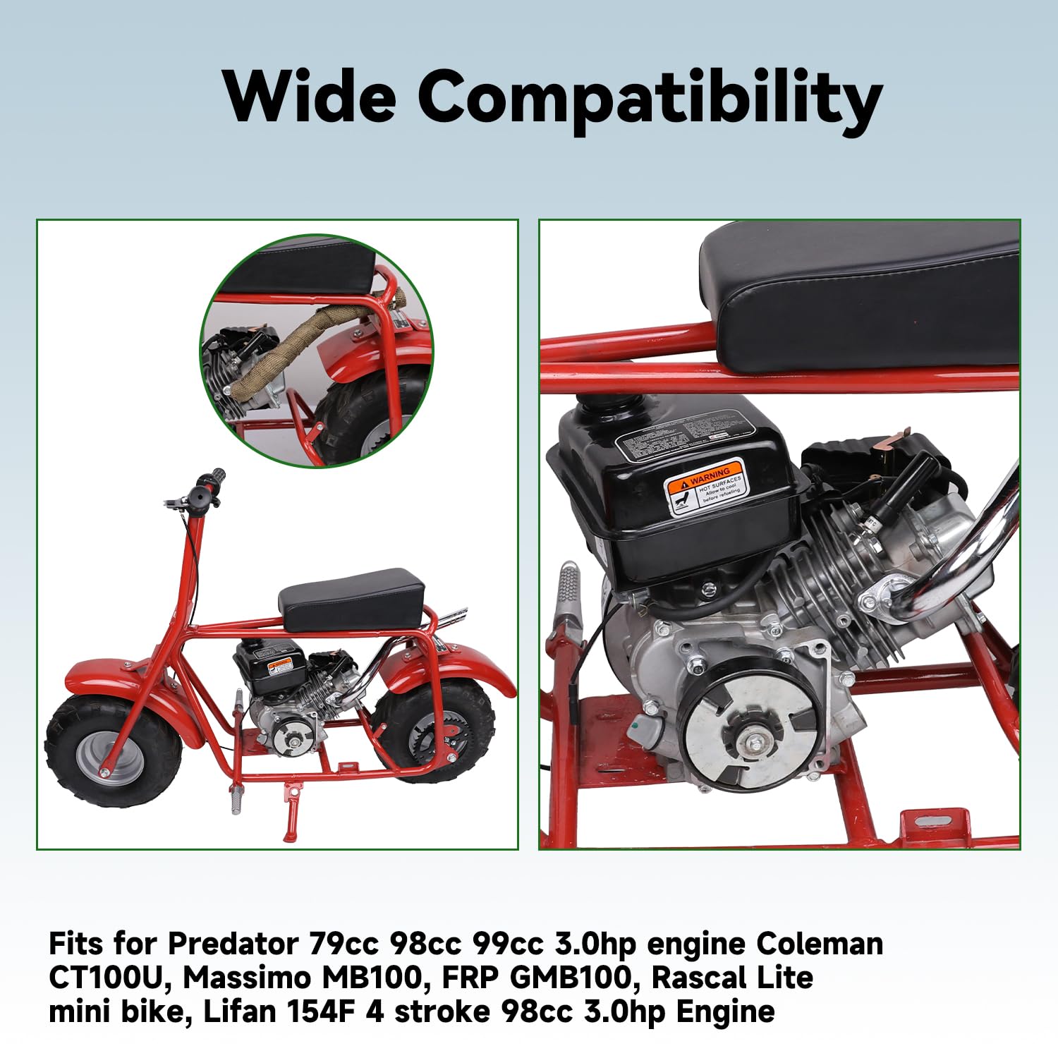 XIKOBY installed on mini bike rear improving legroom and safety