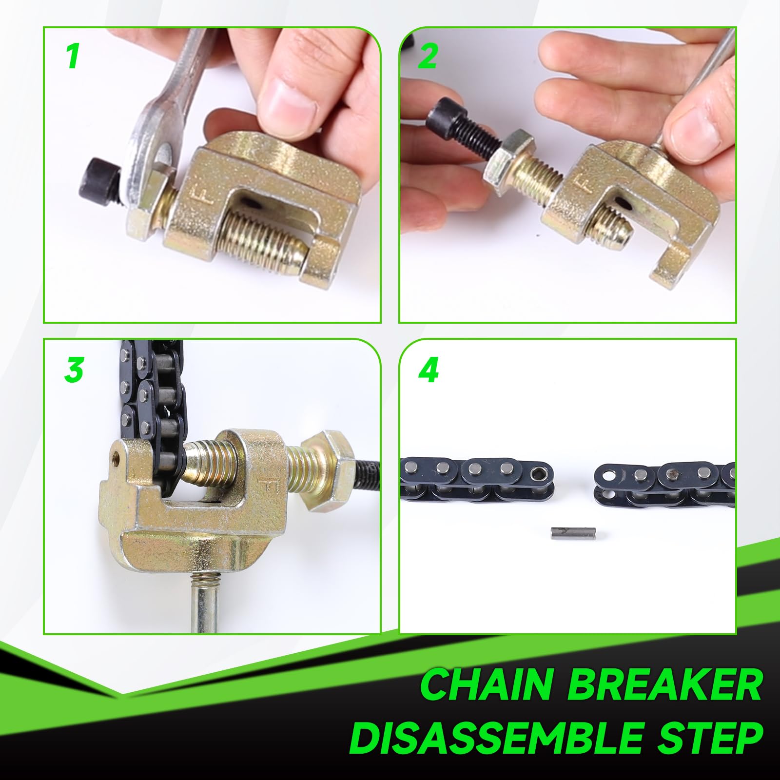 XIKOBY chain next to measuring tape showing 140-link length for accurate sizing