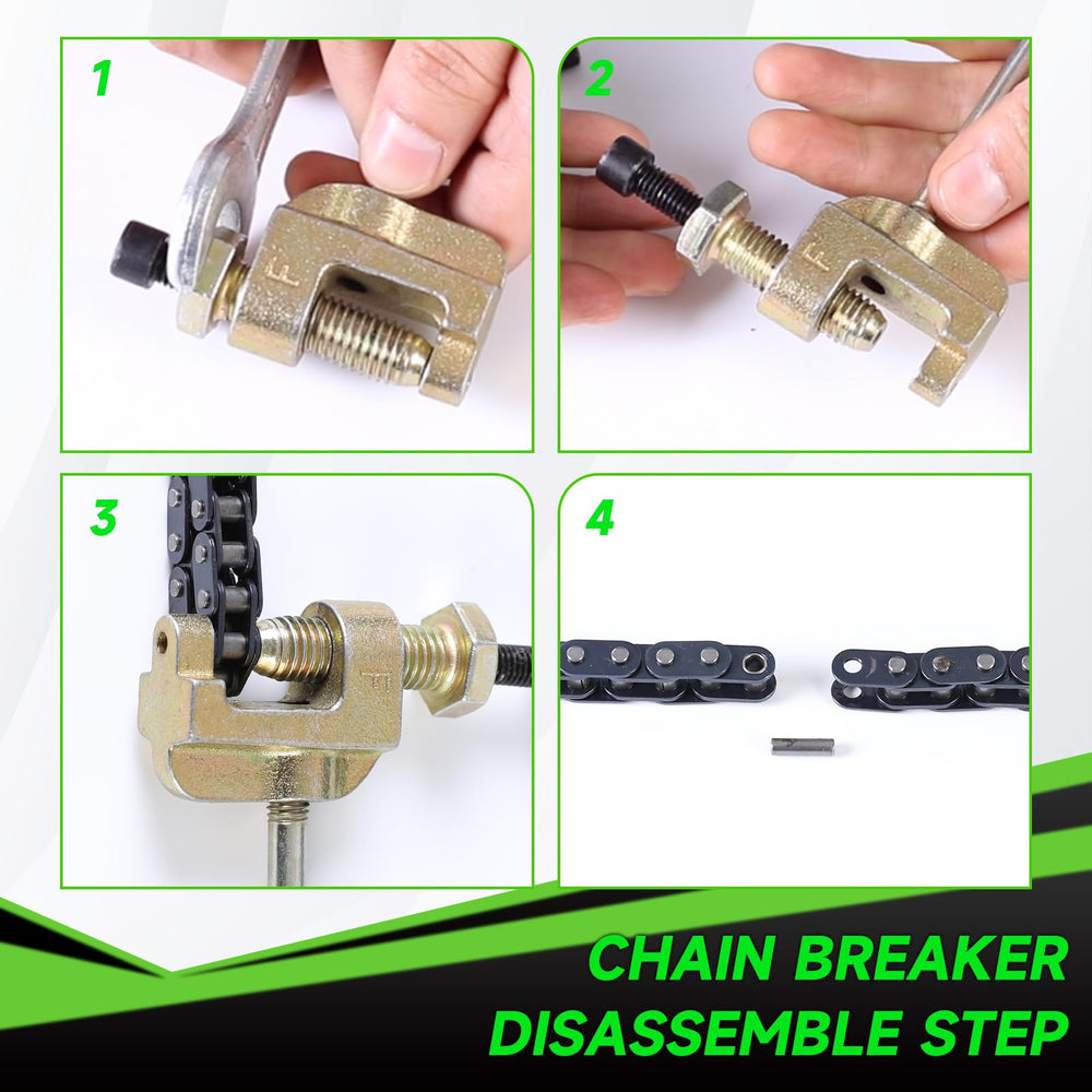 XIKOBY chain next to measuring tape showing 140-link length for accurate sizing