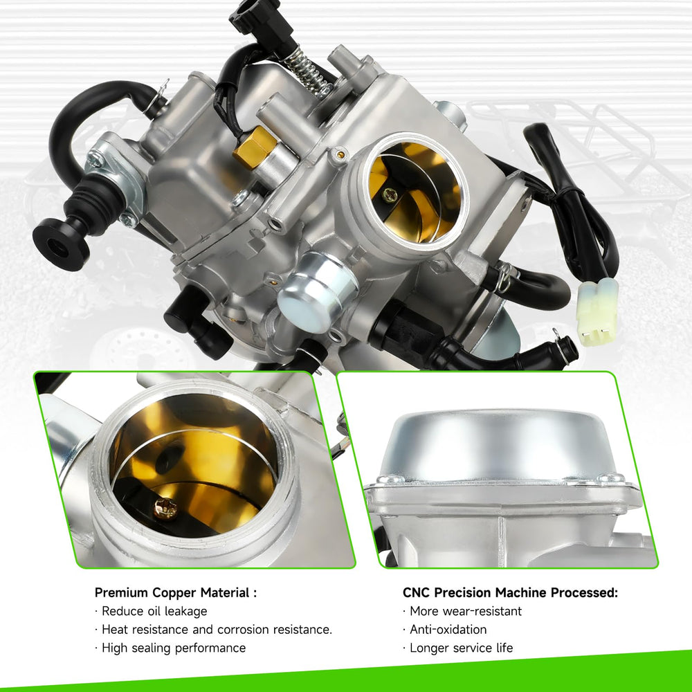 XIKOBY carburetor installed on TRX350 Rancher ATV demonstrating plug-and-play fit