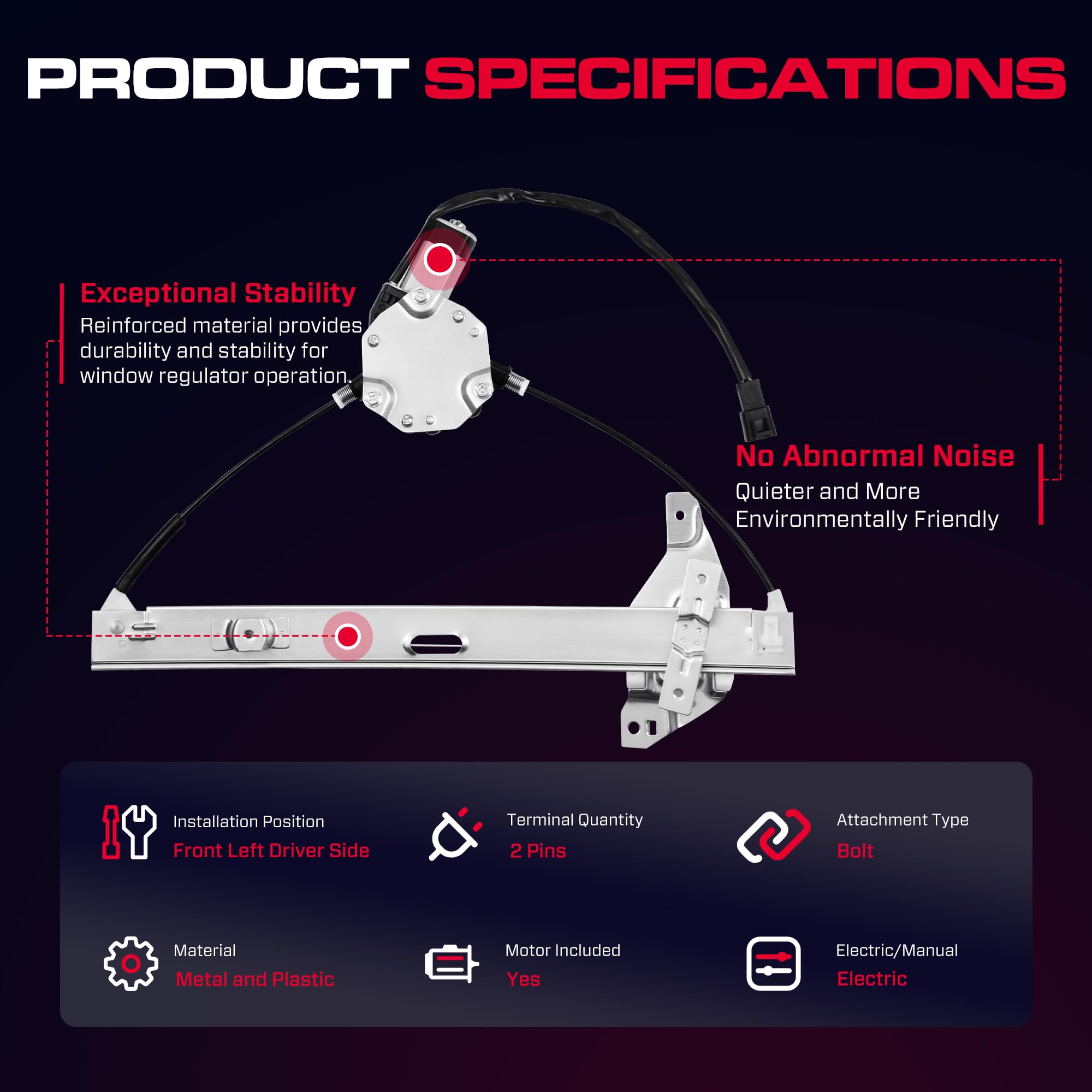 XIMAKA regulator track detail, durable construction for smoother movement