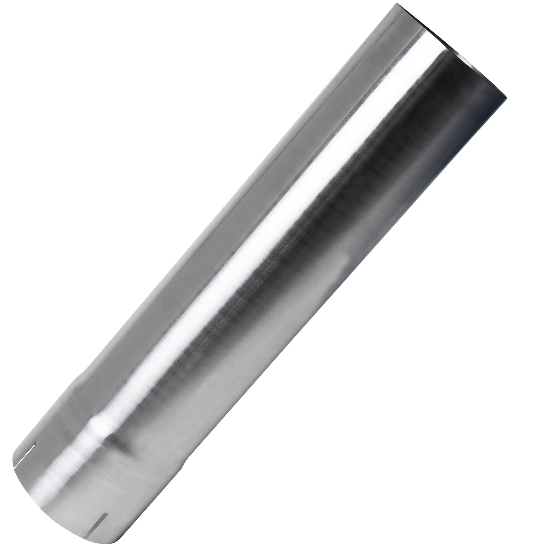 XinDeLeiHuan front view of 4-inch exhaust pipe showing fit and benefit