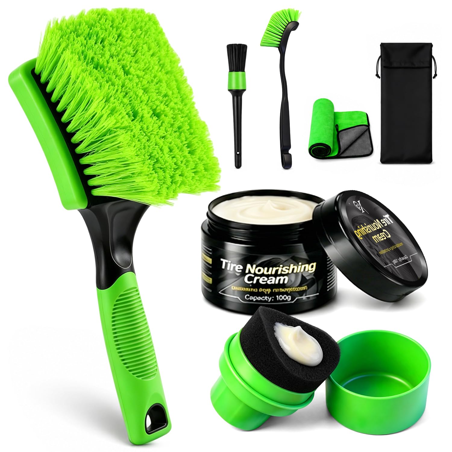 XINDELL front packaging showing the complete wheel and tire kit for thorough cleaning